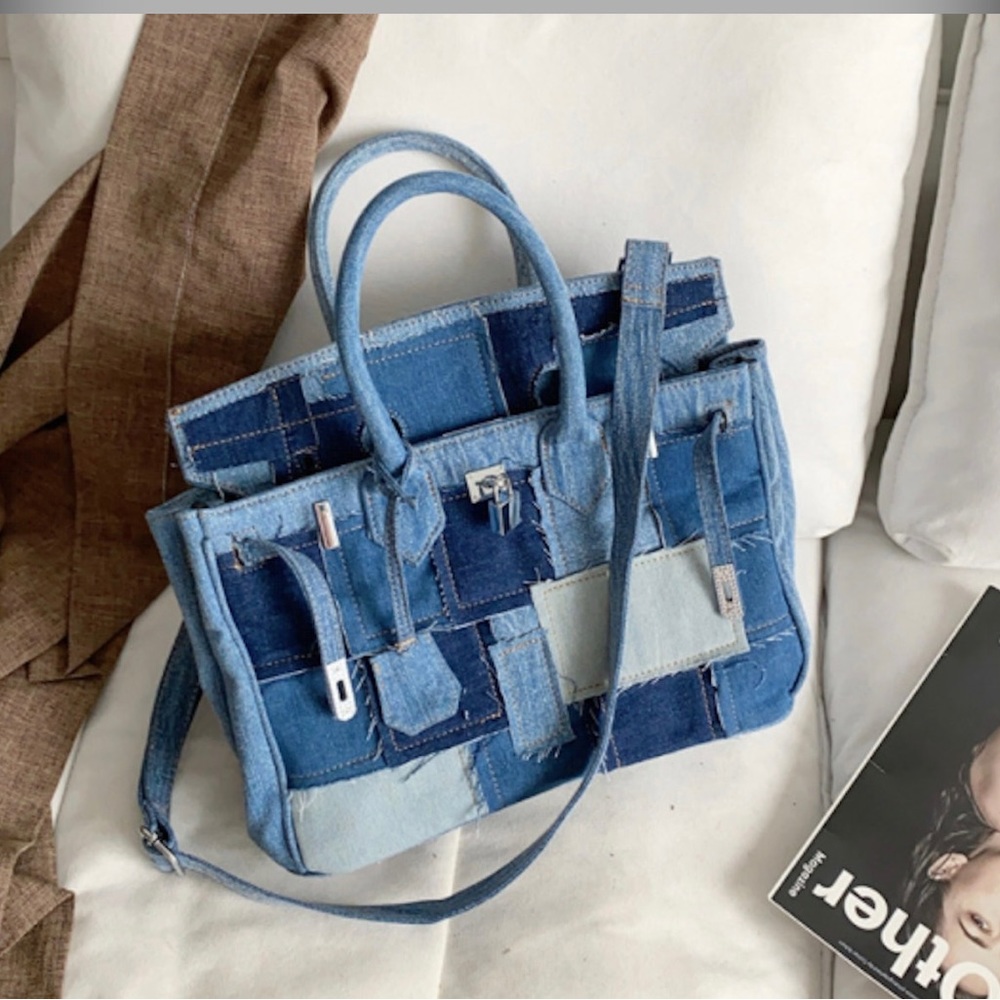 SOLD! Custom denim bag. Handmade